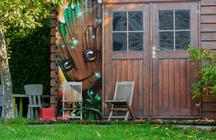 décoration street art - abri de jardin